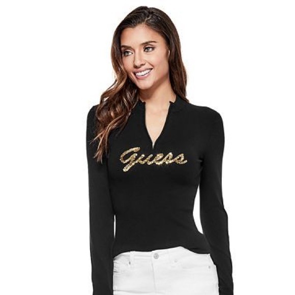 guess half zip sweater